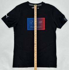 Puma T-Shirt Mens Small BMW M Motorsport Box Logo Tee Black MMS Racing Retro Y2K
