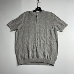 BRUNELLO CUCINELLI Textured Rib Knit T-Shirt Men’s Size US 38 Gray