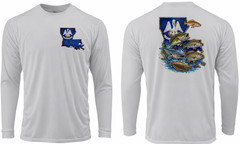 Louisiana Flag Fishing Long Sleeve UPF 50 T-Shirt Angler Boat UV Sun Outdoor