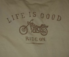 NWT Men’s Life Is Good Ride On Motorcycle Khaki LS Crusher Tee