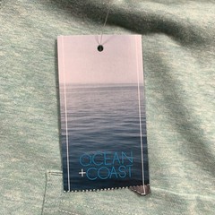 Ocean Coast Men’s Medium Teal Green L/S Pocket Henley T-Shirt NWT