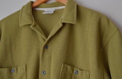 men’s grass green half buttoned henley collared tee t-shirt
