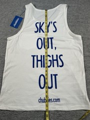 Chubbies Soto Tank Top Mens Large White Skys Out Thighs Out Sleeveless Pullover