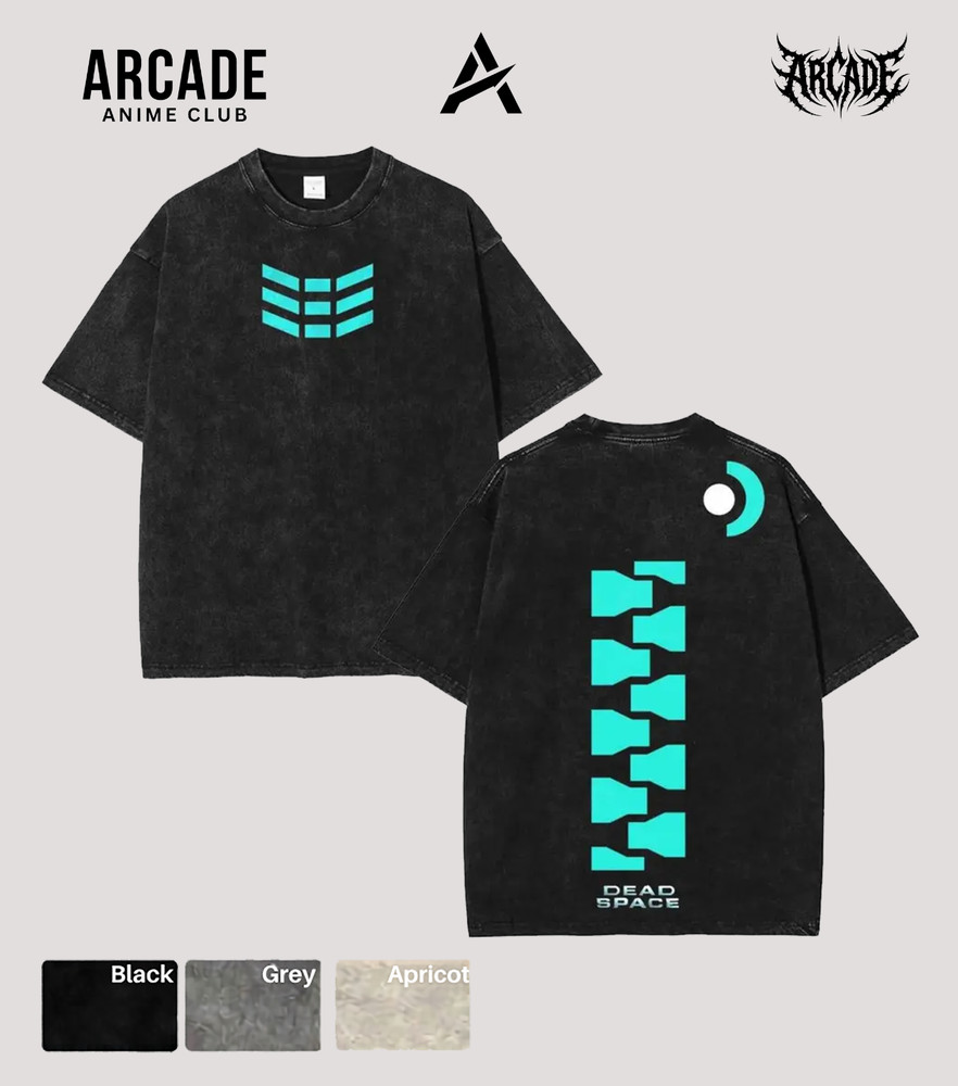 Arcade Anime Club Dead Space Cyan Logo Vintage T-Shirt