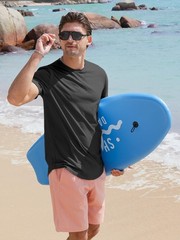 Comdecevis Mens Short Sleeve T-Shirts Crewneck Curved Hem Cotton Tees Hipster