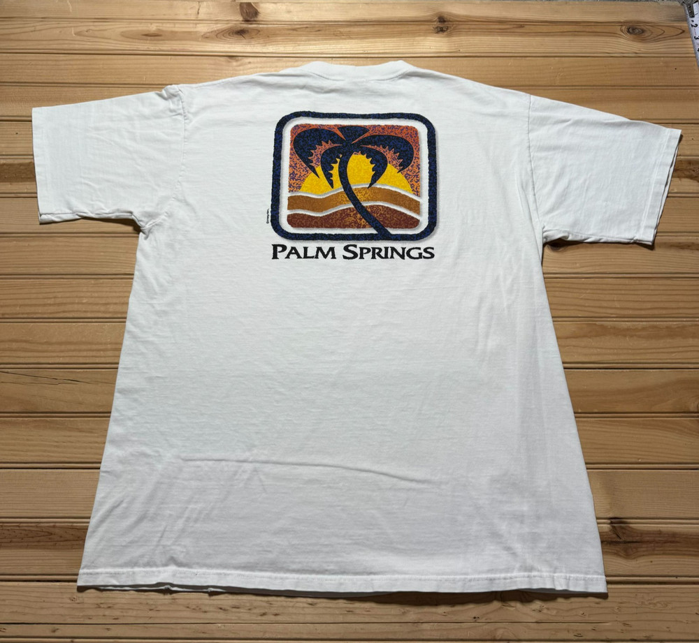 Vintage Crazy Shirt 90s Palm Springs California Sunset Tropical Single Stitch XL