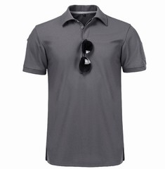 Men’s Tactical Polo T-Shirt Quick Dry Combat Short Sleeve Team Work Casual Shirt