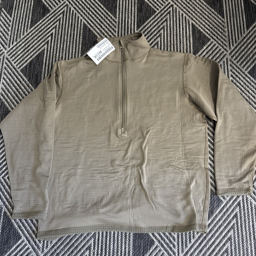 US Army Military Beige Cold Weather 1/4 Zip Undershirt Odyssey DCS – Large , REG