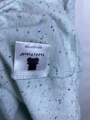 Teddy Fresh Shirt Mens XL Light Blue Spotted Textured Teddy Bear Logo Pocket USA