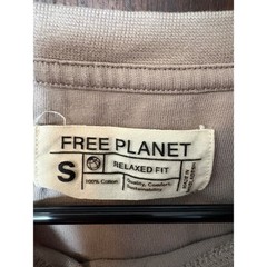 Free Planet Mens Relaxed Fit Cotton Crewneck T-Shirt Tan Taupe Small