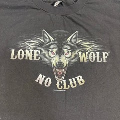 Hot Leathers Lone Wolf No Club Biker Long Sleeve Shirt with Flames Sz XL