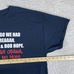 Vintage Anti Obama Political T-Shirt Mens XL Black Y2K Ronald Reagan Parody USA