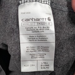 Carhartt Shirt Mens LT Gray Loose Fit Long Sleeve Logo Spell Out TK0231-M