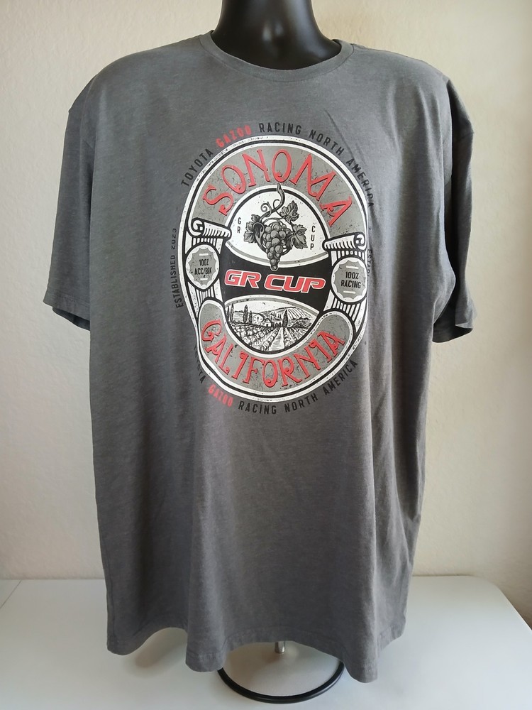 Toyota Gazoo Racing SONOMA GR CUP Gray Mens Double Sided Shirt 3XL Used