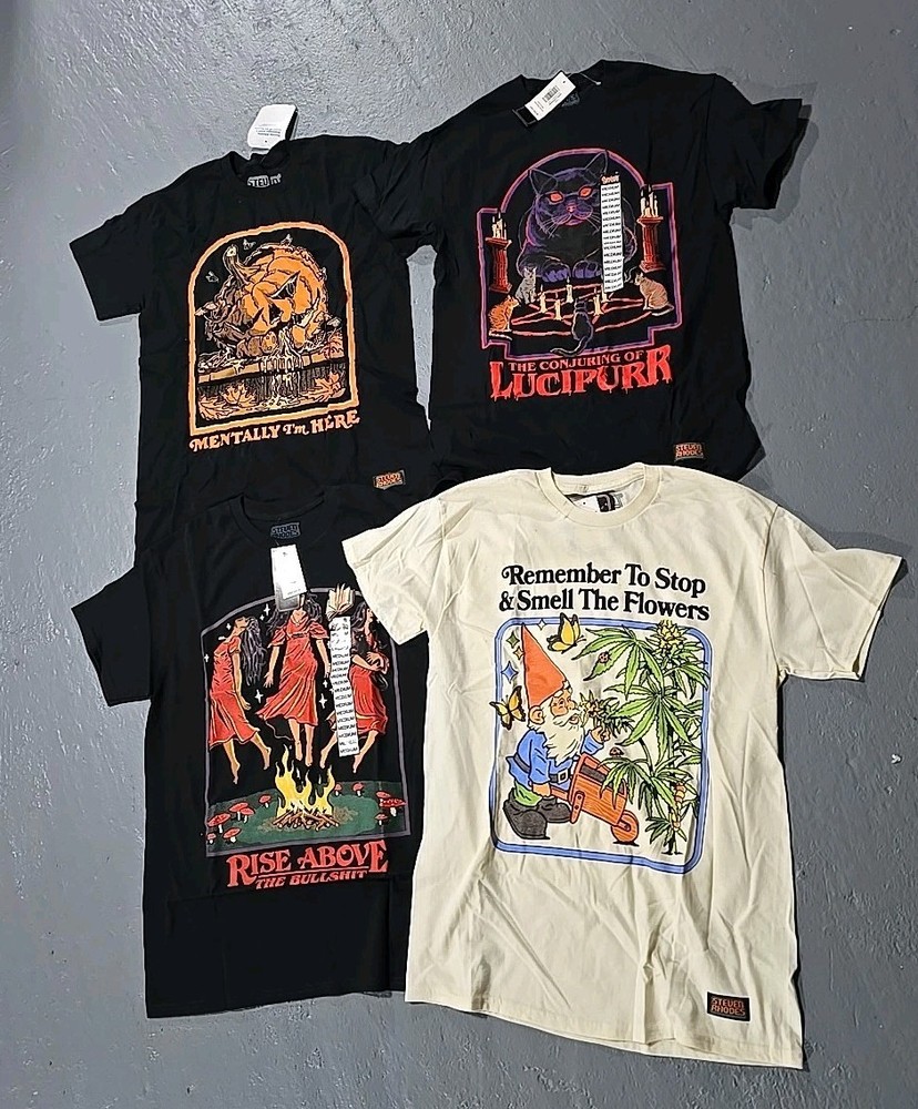 Mentally I’m Here Rise Above Cats Weed Steven Rhodes T-Shirt 4pc SZ Medium (Y)