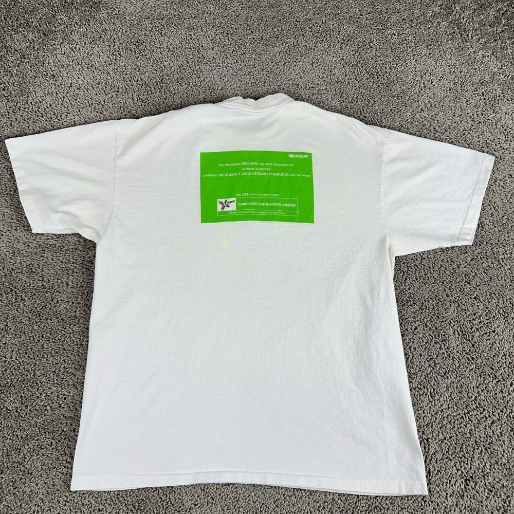 VINTAGE Microsoft Extreme Shirt Mens XL Windows Software Single Stitch 2000 Y2K