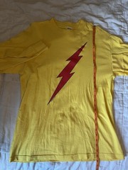 Vintage Reverse Flash DC Comics Logo Graphic Yellow Long Sleeve Shirt Men’s L