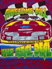 👀🔥 1995 Bill Elliot Awesome Bill The Real Deal Graphic Tee Single Stitch Sz XL