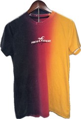 Y2K Hollister Ombre Gradient Tee Black Pink Orange Fade Graphic Shirt Men’sM