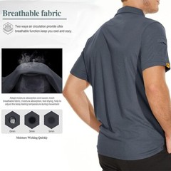 Mens Polo Shirts Short Sleeve Casual Quick Dry Team Tactical Combat Work Golf