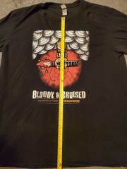 “BLOODY AND BRUISED” BACKROOM DOCUMENTARY ROCK METAL AUSTIN TEXAS SHIRT LARGE