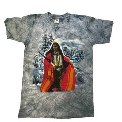 VTG Tennessee River Native American Warrior T Shirt Mens L Single Stitch Tye Dye