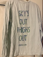 Chubbies Men’s Long Sleeve Crew Neck Pocket Graphic Tee Light Blue XL