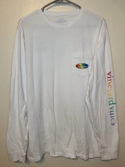 Vineyard Vines Love Is Love Shirt Large Preowned Pride LGBTQ Surfboard BG3