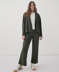 Pact Tops Outerwear Women’S Airplane Relaxed Blazer Large Evergreen Heather