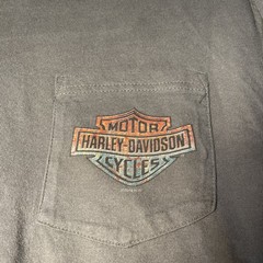 Harley Davidson Shirt Mens Large Long Sleeve Pocket Juneau Ave Milwaukee WI Gray