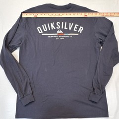 Quiksilver Men’s Size L Blue Long Sleeve Graphic Logo T-Shirt Cotton