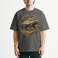 Honey Badger Fearless Wild Animal Mountain Vintage Badge t-shirt Nature Tee