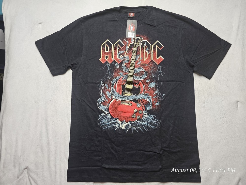 AC/DC World Tour 2015/16 Rock Band XL Shirt Black Front And Back Print NWT