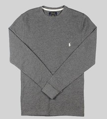 NWT- POLO RALPH LAUREN Mens Waffle Knit Thermal Long Sleeve Shirt-DK GREY: S-XXL