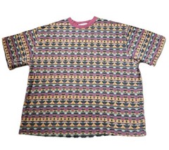 Vintage 90s Columbia Aztec Southwestern Sz 2XL Mens All Over Print Heavy T-Shirt