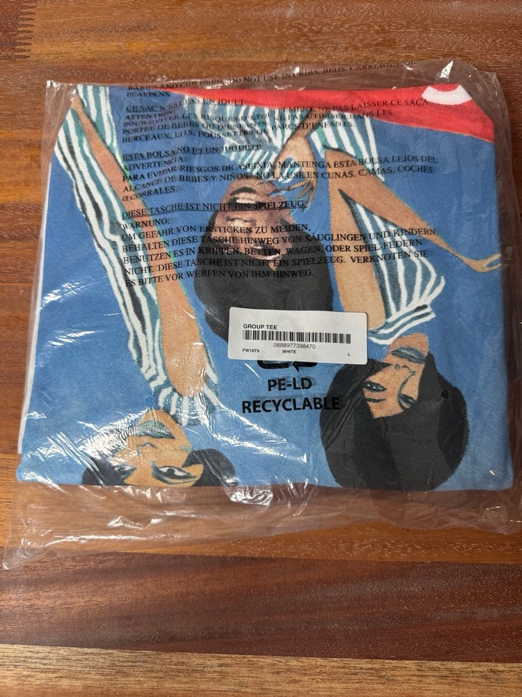 Supreme Group Tee T-Shirt White Size L FW18 Brand New Authentic Ships Asap 🔥