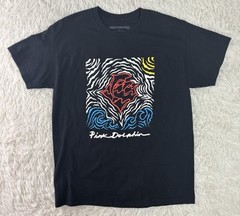 Pink Dolphin Shirt Large L Black Streetwear Graphic Wave Zebra Tee Short Sleeve