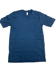 American Apparel Sustainable Collection Unisex V Neck T-Shirt 100% cotton Blue S