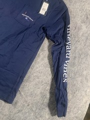 NWT Vineyard Vines Golf Putt Long-Sleeve Pocket Tee T-Shirt Blue Men’s Small NEW