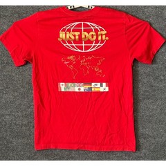 Nike Mens Just Do It World Tour Globe Olympic Flags Graphic T-Shirt Red Medium