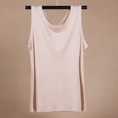 Men’s 100% Silk Tank Tops Crew Collar Sleeveless T-Shirt Knitted Undershirt Tops