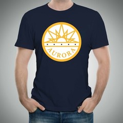 Aurora US City Flag Basic Cotton T-Shirt – Navy