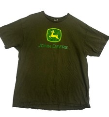 John Deere Logo Graphic T Shirt Green Adult XL Delta Pro Weight Farm Tractor Tee