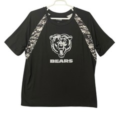 Chicago Bears NFL Team Apparel Mens Black Camo Raglan T Shirt Size XL