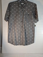 mens batman logo button up shirt