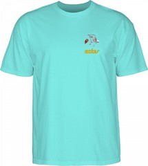 Powell Peralta BONES SKATEBOARDING SKELETON Skateboard T Shirt CELADON