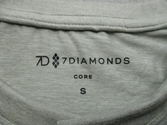 7 Diamonds Henley Shirt Mens Small Gray Core Long Sleeve Performance Tee Jersey