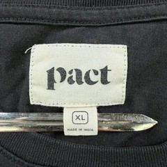 Pact Organic Cotton Crewneck Short Sleeve T-Shirt Black Mens XL Sustainable Tee