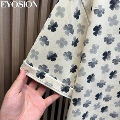 Men’s Floral Print Short Sleeve Cotton T-Shirt Casual Retro Round Neck Tee