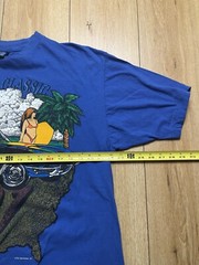 Vintage SUN SPORTSWEAR T-Shirt Blue XL Corvette Girl Beachwear Beach 90s